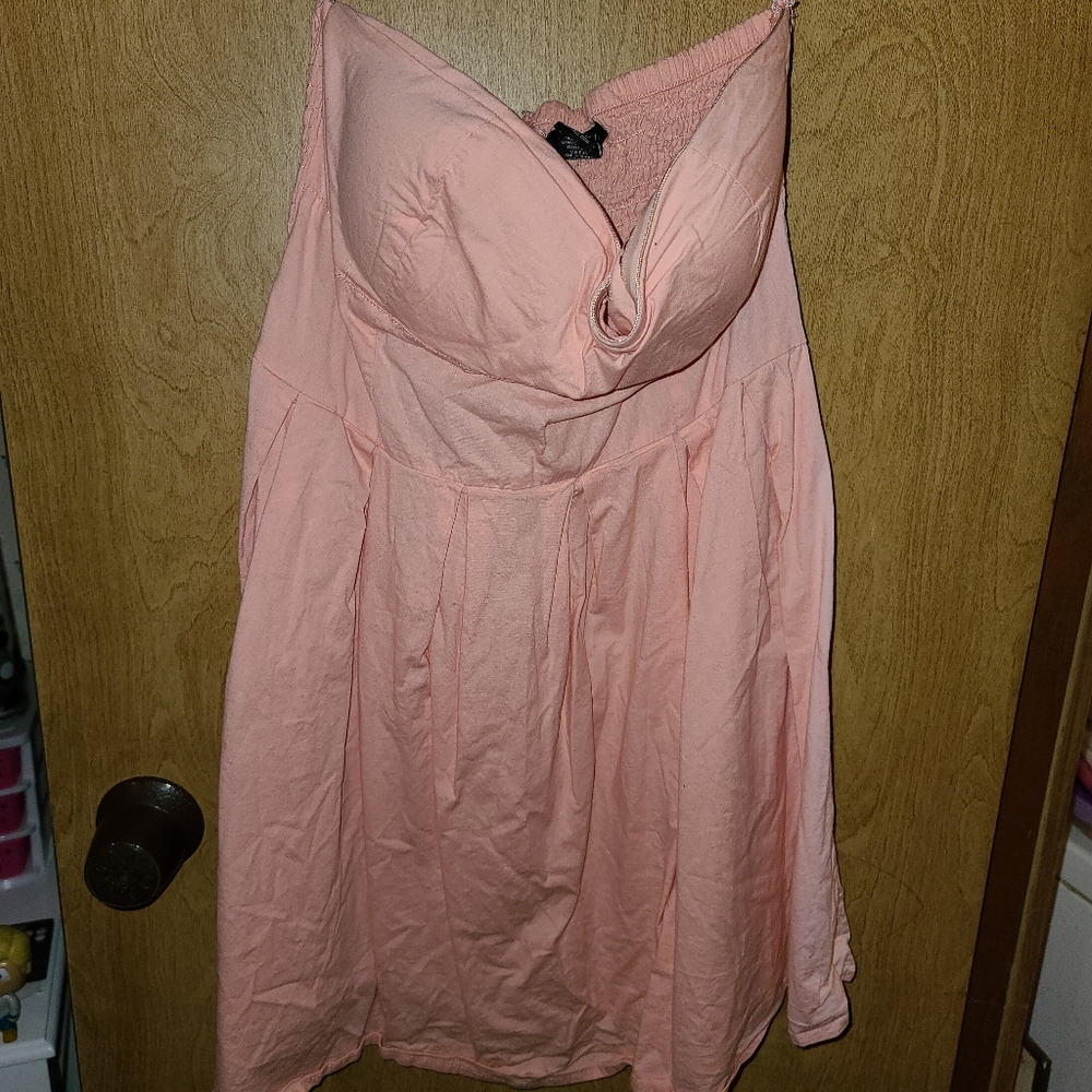 Strapless mini dress